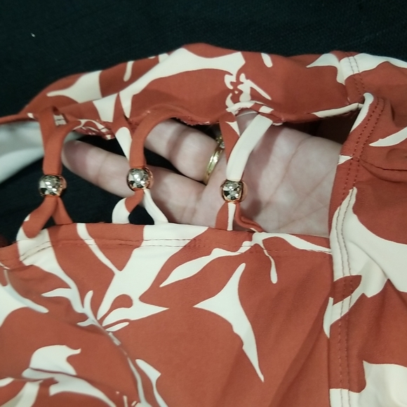 Time and Tru Halter Floral Print One Piece Bathing Suit.  Size L - Picture 8 of 14